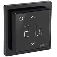 Čierny termostat s digitálnym ukazovaním teploty